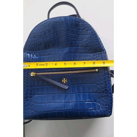 Tory Burch Croc-Embossed Navy Blue Leather Mini Backpack 495$ main image 10